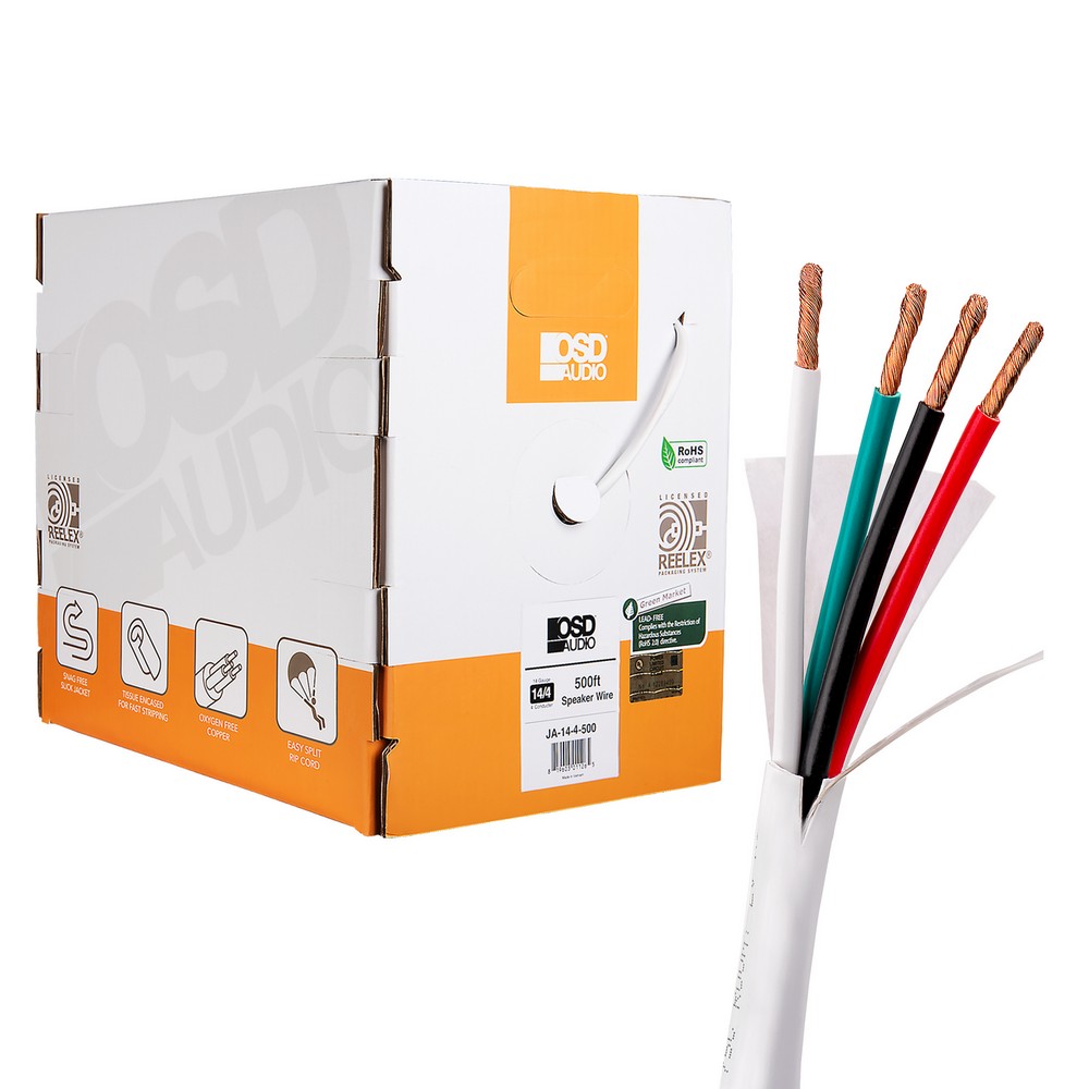14/4 CL3 Direct Burial Speaker Wire 500Ft Oxygen Free Reinforced Box (White)